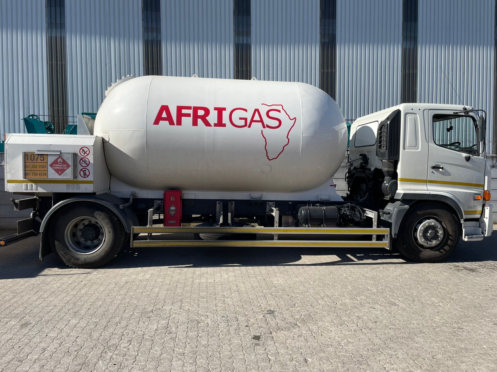 Afrigas LPG delivery truck branded with the Afrigas logo